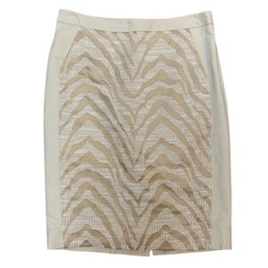 The Limited Gold and Tan Zebra Stripe Pencil Skirt